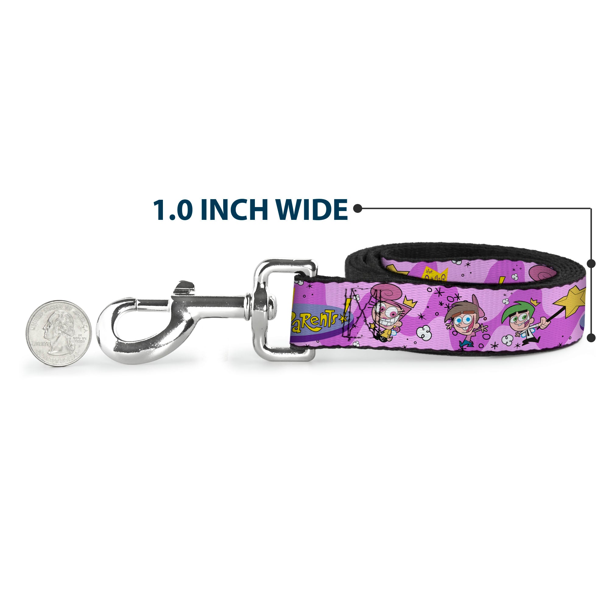 Dog Leash - THE FAIRLY ODDPARENTS Timmy with Cosmo and Wanda Group Pose Pinks Dog Leashes The Fairly OddParents