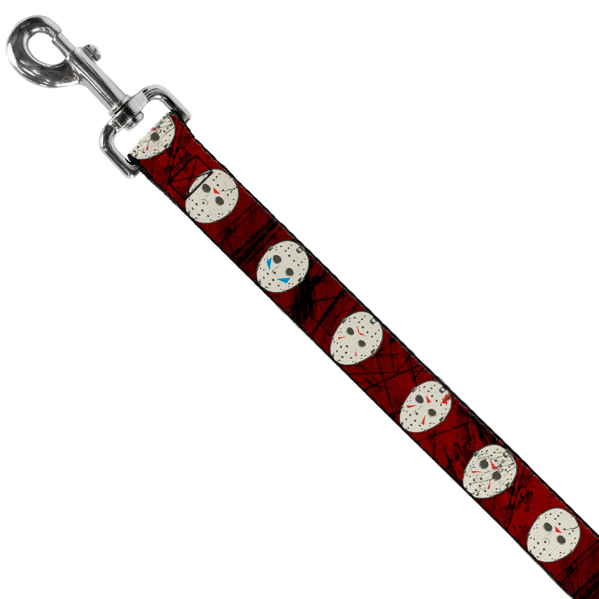 Dog Leash - Friday the 13th Hockey Mask Icons Reds Dog Leashes Friday the 13th