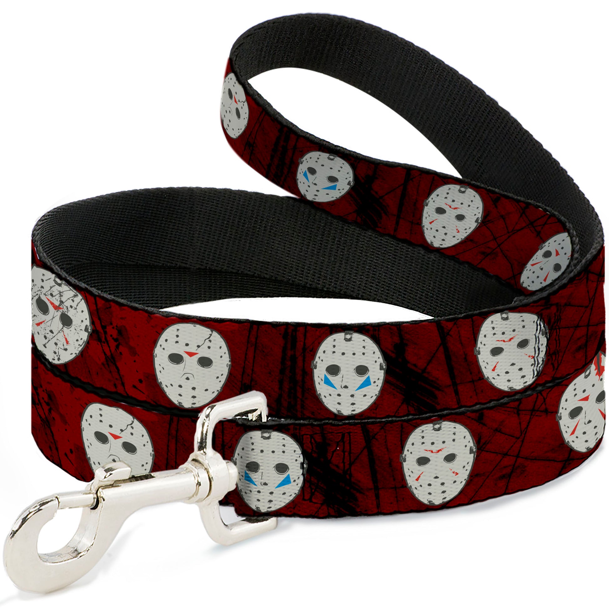 Dog Leash - Friday the 13th Hockey Mask Icons Reds Dog Leashes Friday the 13th