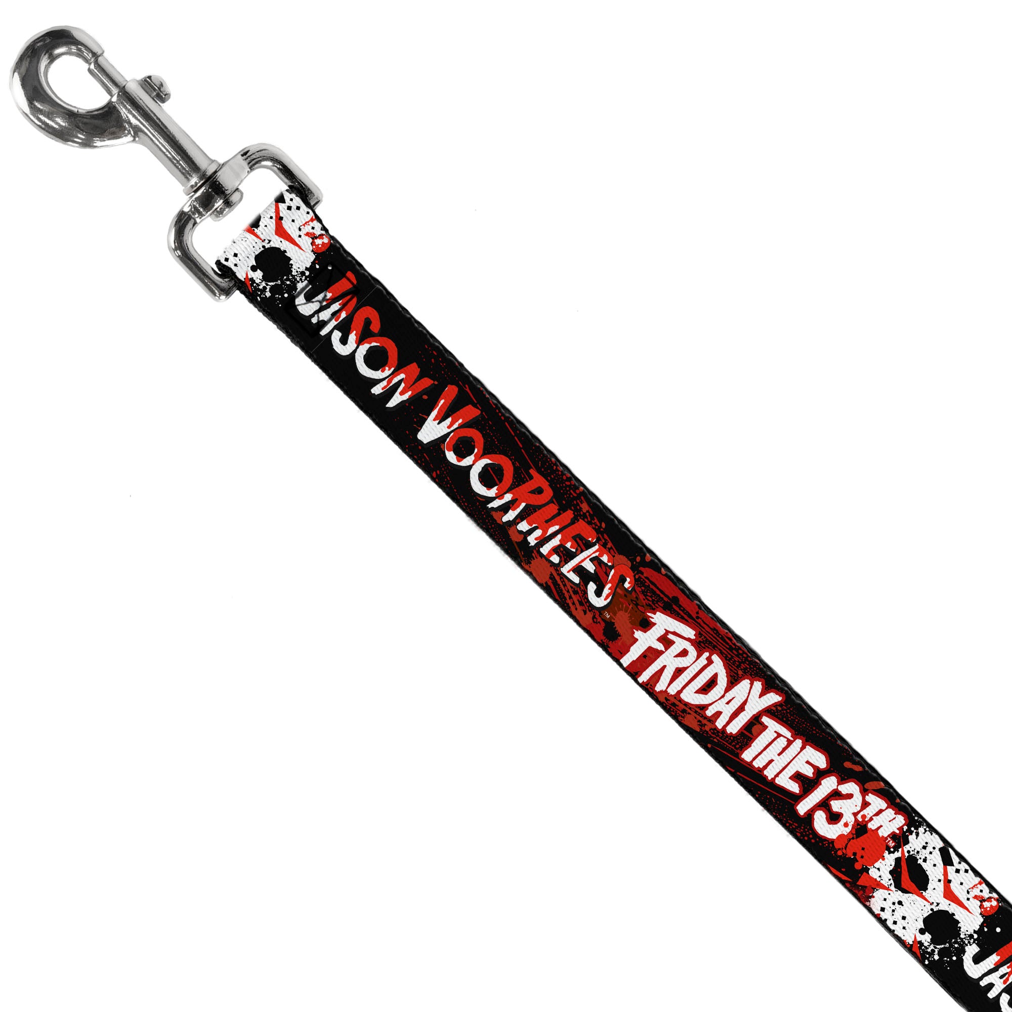 Dog Leash - FRIDAY THE 13TH JASON VOORHIES Mask Text Black/Red/White Dog Leashes Friday the 13th