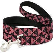 Dog Leash - Friday the 13th Jason Mask Diamond Split Black/Red Dog Leashes Friday the 13th