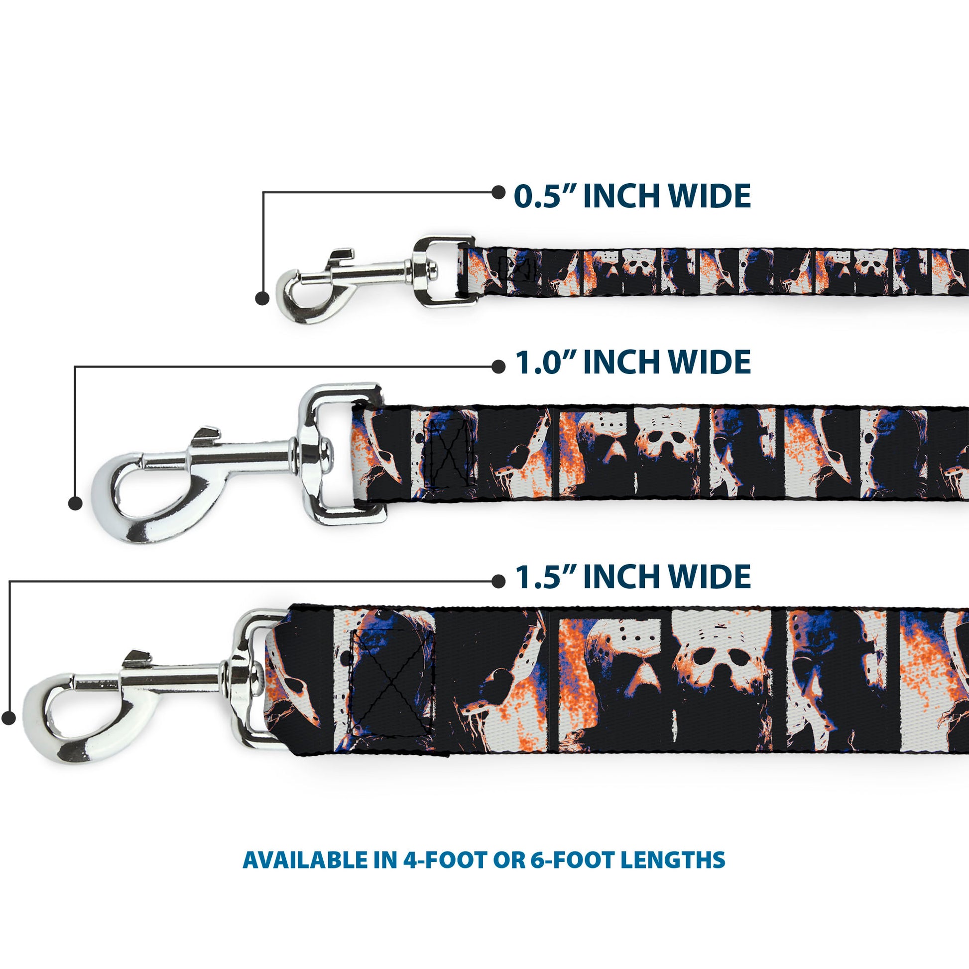 Dog Leash - Friday the 13th Jason Hockey Mask Pose Blocks Dog Leashes Friday the 13th