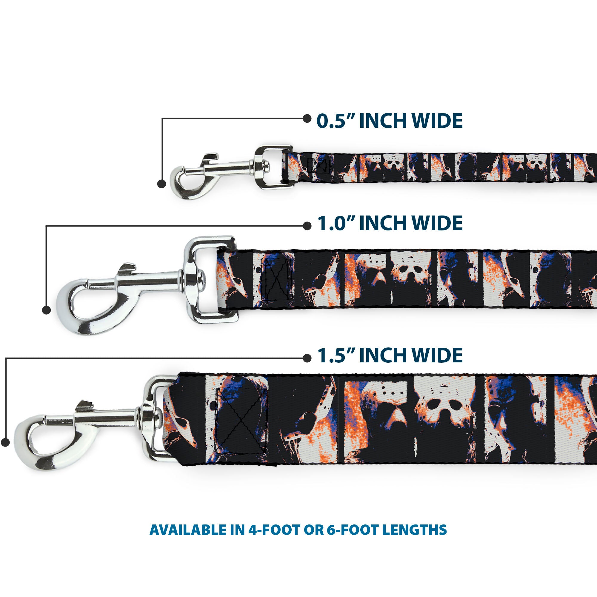 Dog Leash - Friday the 13th Jason Hockey Mask Pose Blocks Dog Leashes Friday the 13th