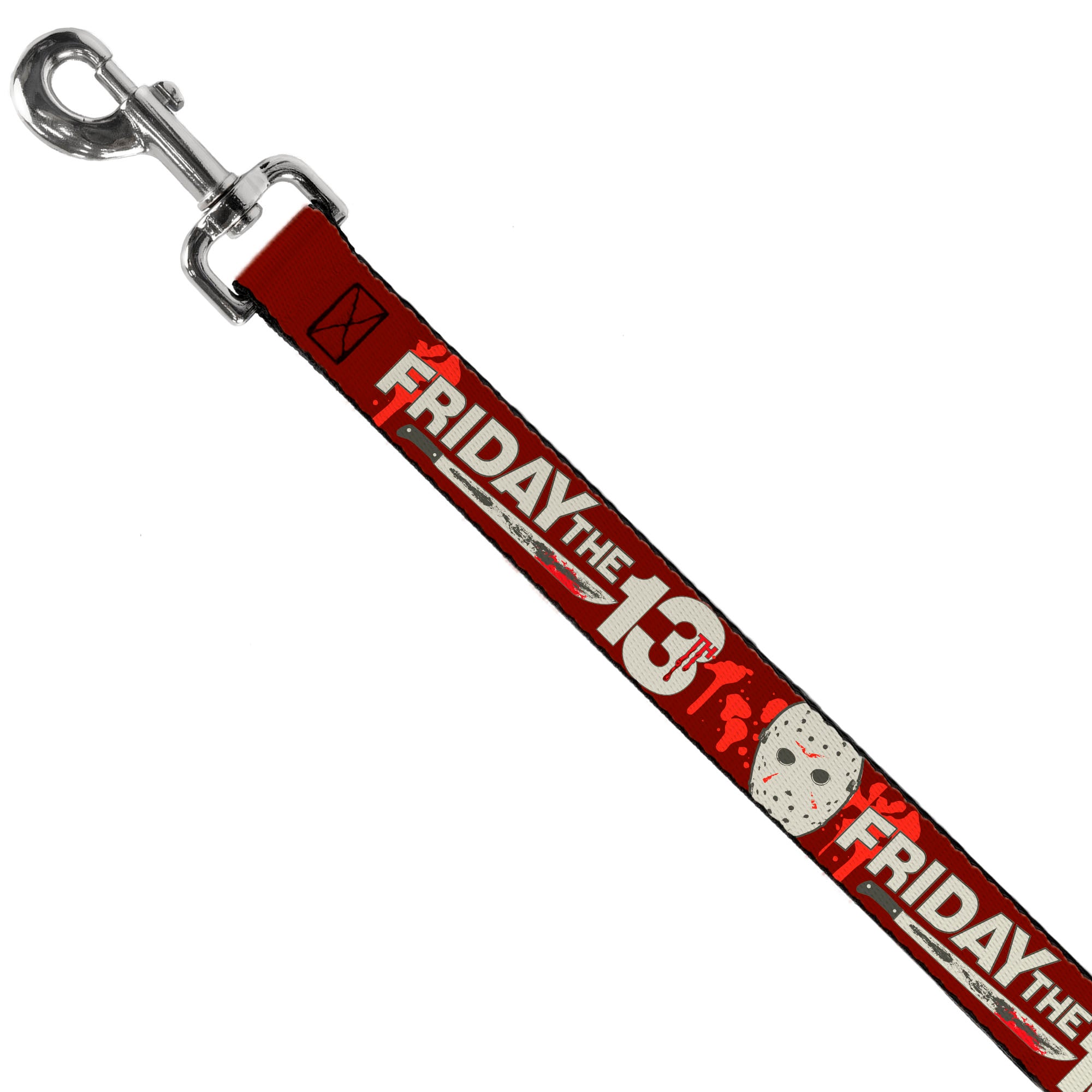 Dog Leash - FRIDAY THE 13TH Mask and Machete Icons Red/Pink/White Dog Leashes Friday the 13th