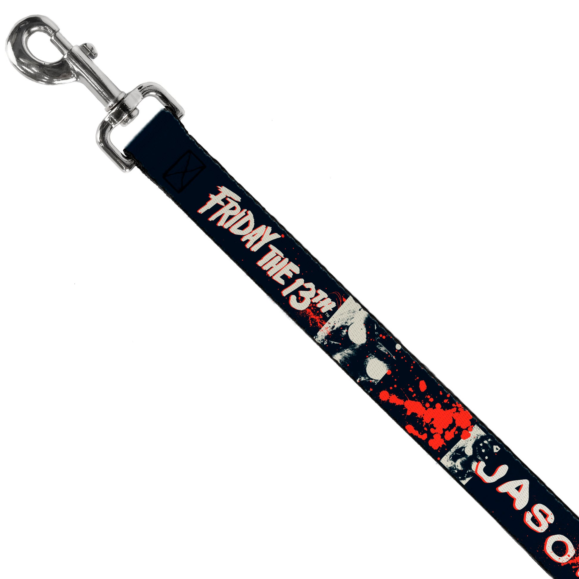Dog Leash - FRIDAY THE 13TH JASON Mask and Splatter Black/Red/White Dog Leashes Friday the 13th