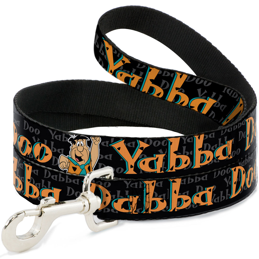 Dog Leash - Fred Face/Pose YABBA DABBA DOO Black/Gray/Orange Dog Leashes The Flintstones