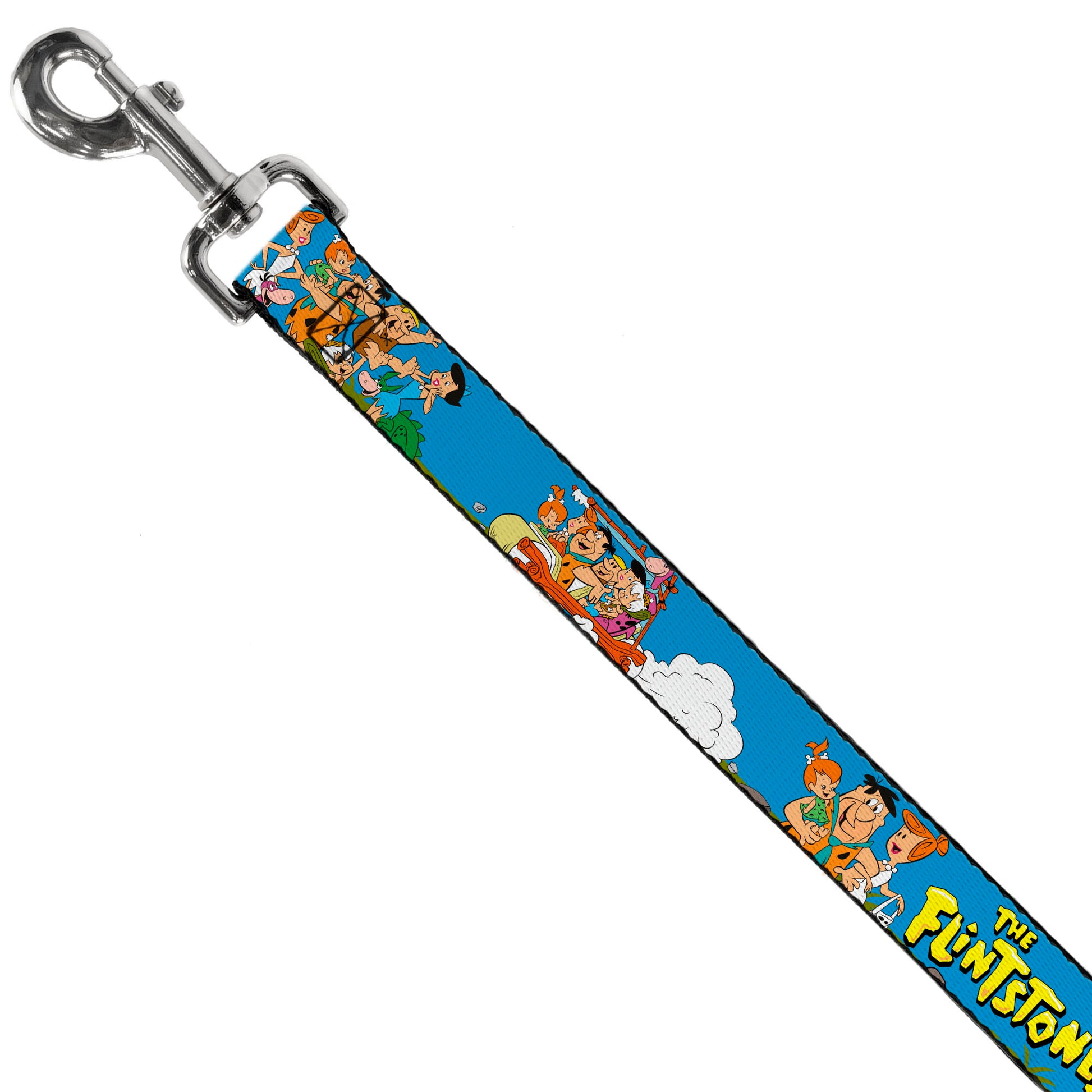 Dog Leash - The Flintstones and Rubbles Group Pose/Logo Blue Dog Leashes The Flintstones
