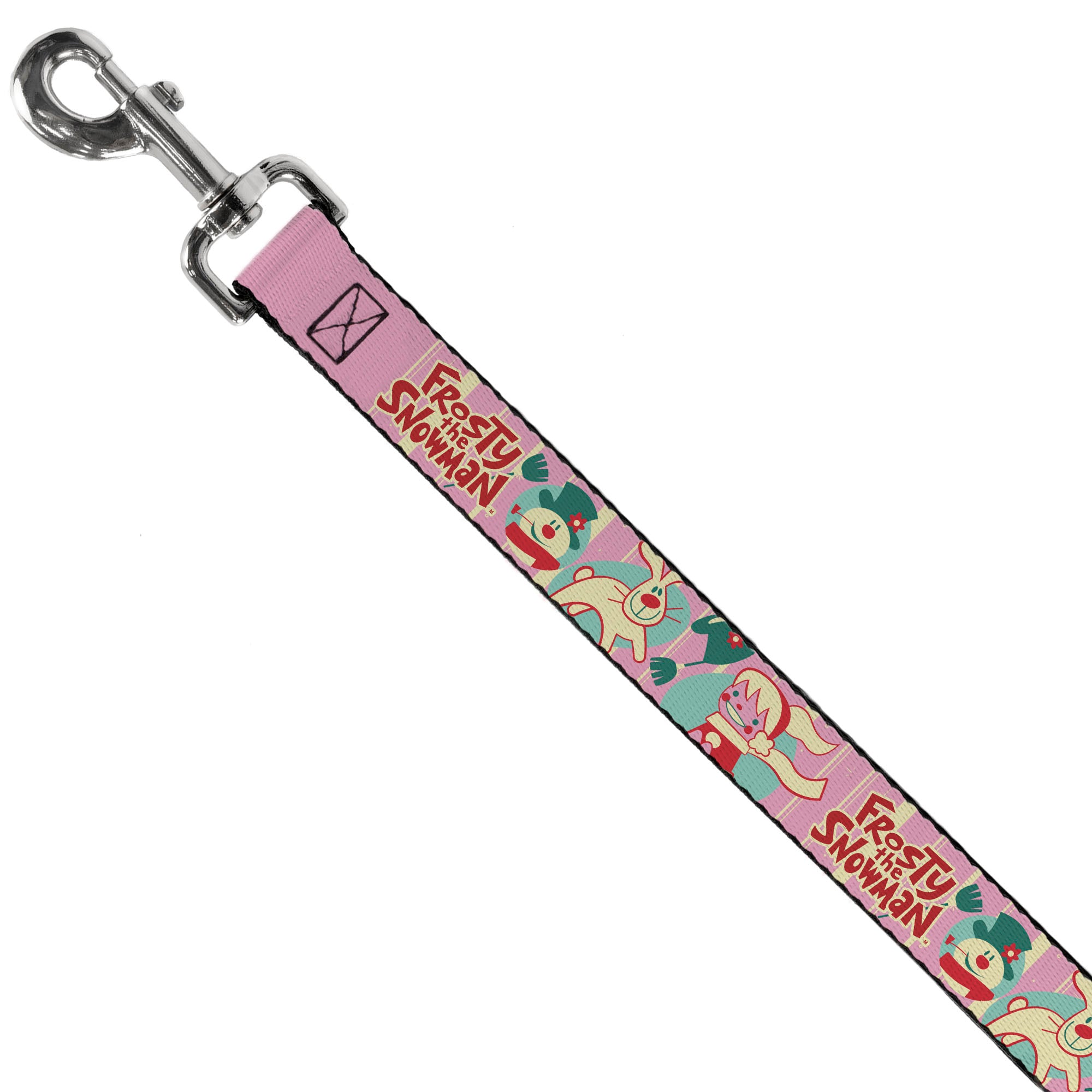 Dog Leash - FROSTY THE SNOWMAN Pose and Title Logo with Karen and Hocus Pocus Pinks/Blues Dog Leashes Frosty the Snowman