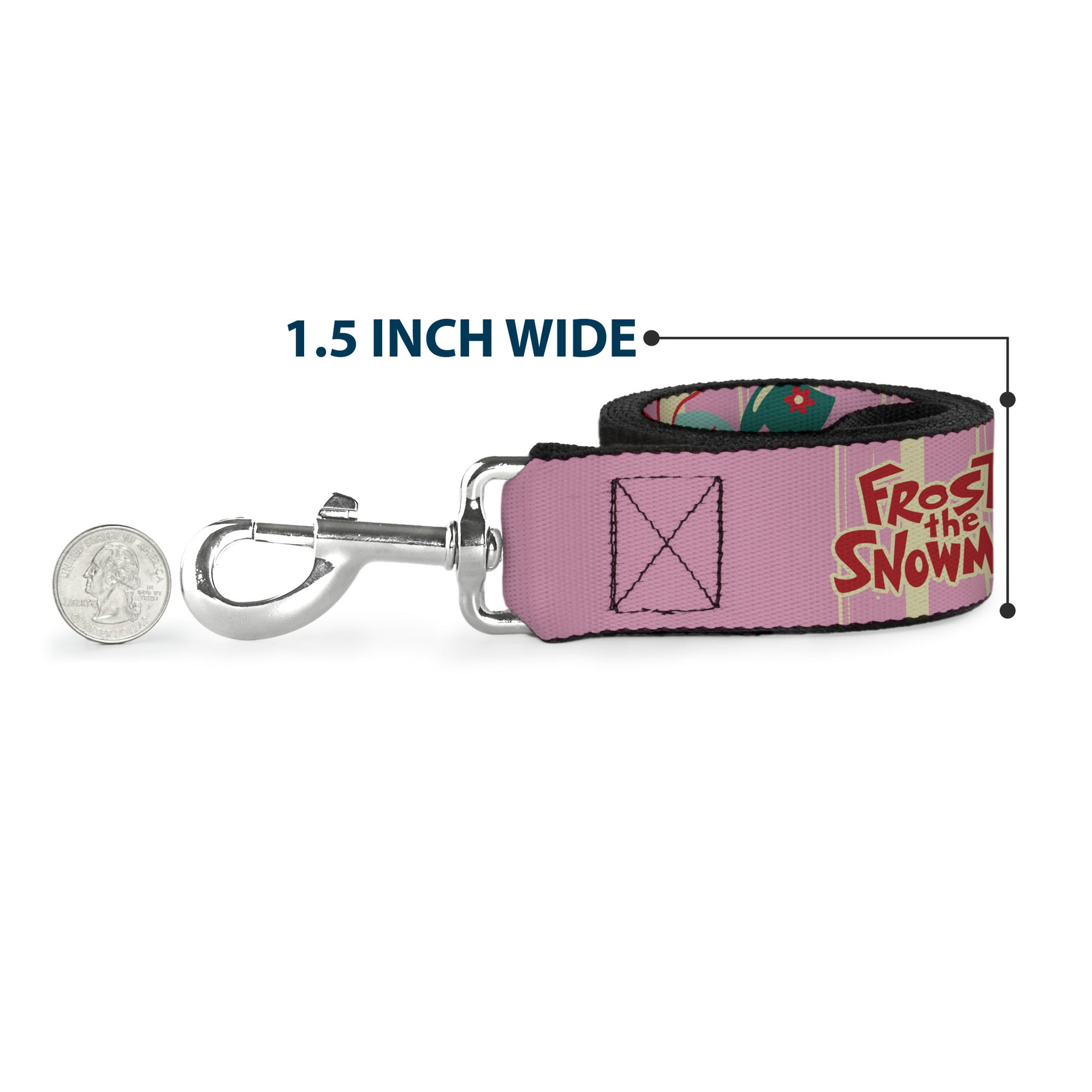 Dog Leash - FROSTY THE SNOWMAN Pose and Title Logo with Karen and Hocus Pocus Pinks/Blues Dog Leashes Frosty the Snowman