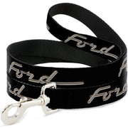 Dog Leash - FORD F-100 Script Black/Tan-Gray Dog Leashes Ford