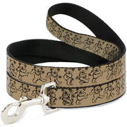 Dog Leash - Dancing Bears Tan/Black Dog Leashes Grateful Dead