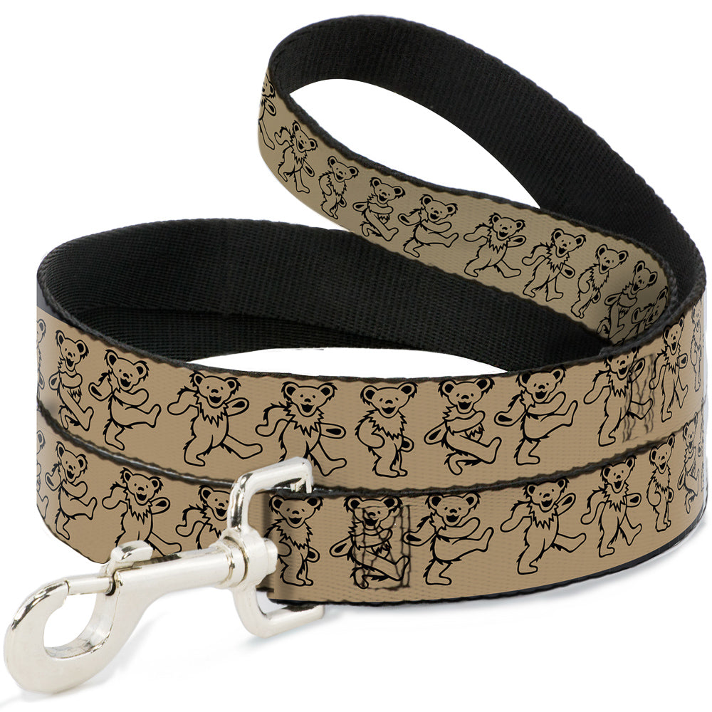 Dog Leash - Dancing Bears Tan/Black Dog Leashes Grateful Dead