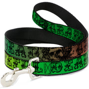 Dog Leash - Grateful Dead Text w/Skull & Roses Rainbow Fade Dog Leashes Grateful Dead