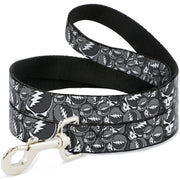 Dog Leash - Steal Your Face Stacked Gray Dog Leashes Grateful Dead
