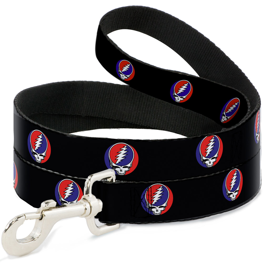 Dog Leash - Steal Your Face Repeat Black/Color Dog Leashes Grateful Dead