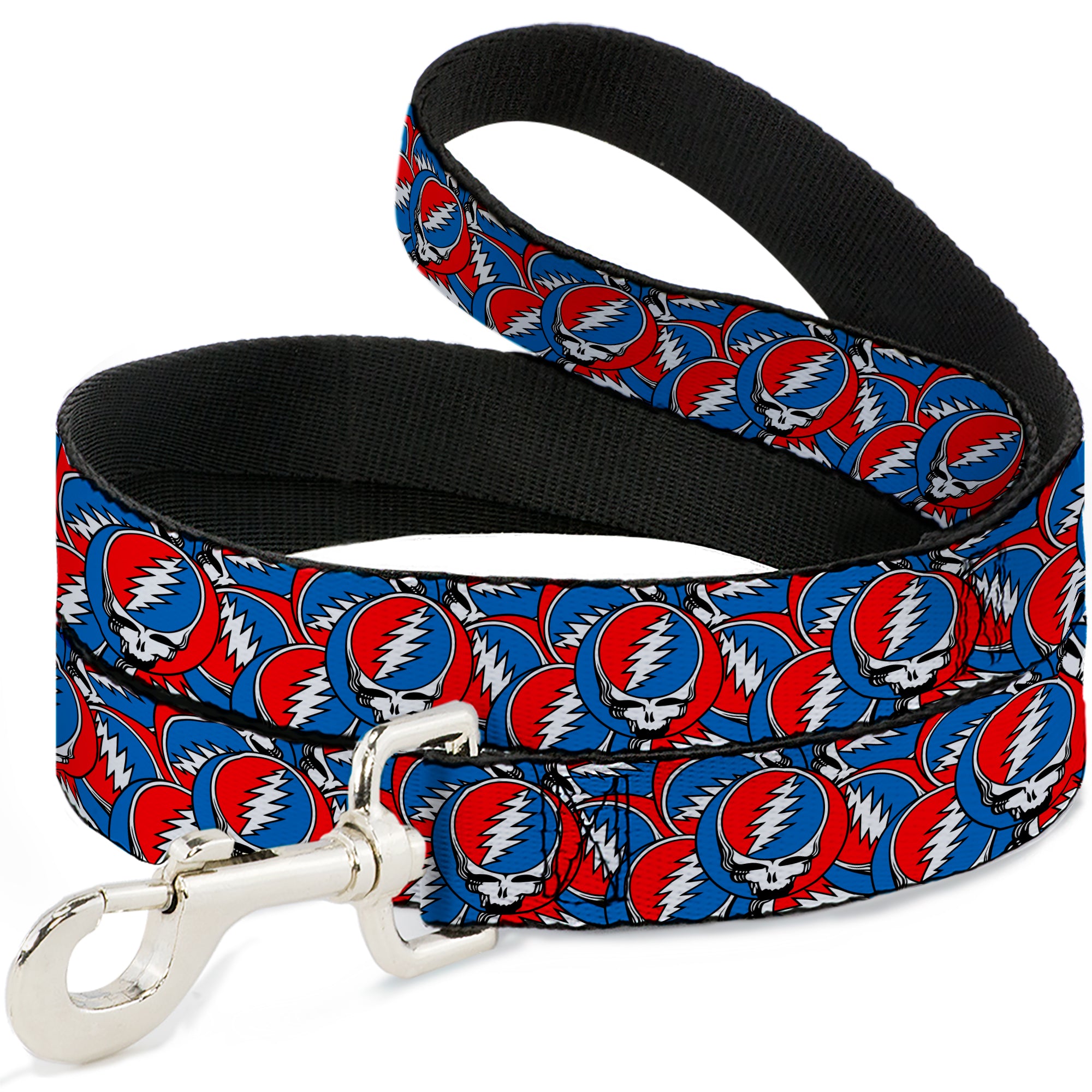 Dog Leash - Grateful Dead Steal Your Face Logo Stacked Red/White/Blue Dog Leashes Grateful Dead