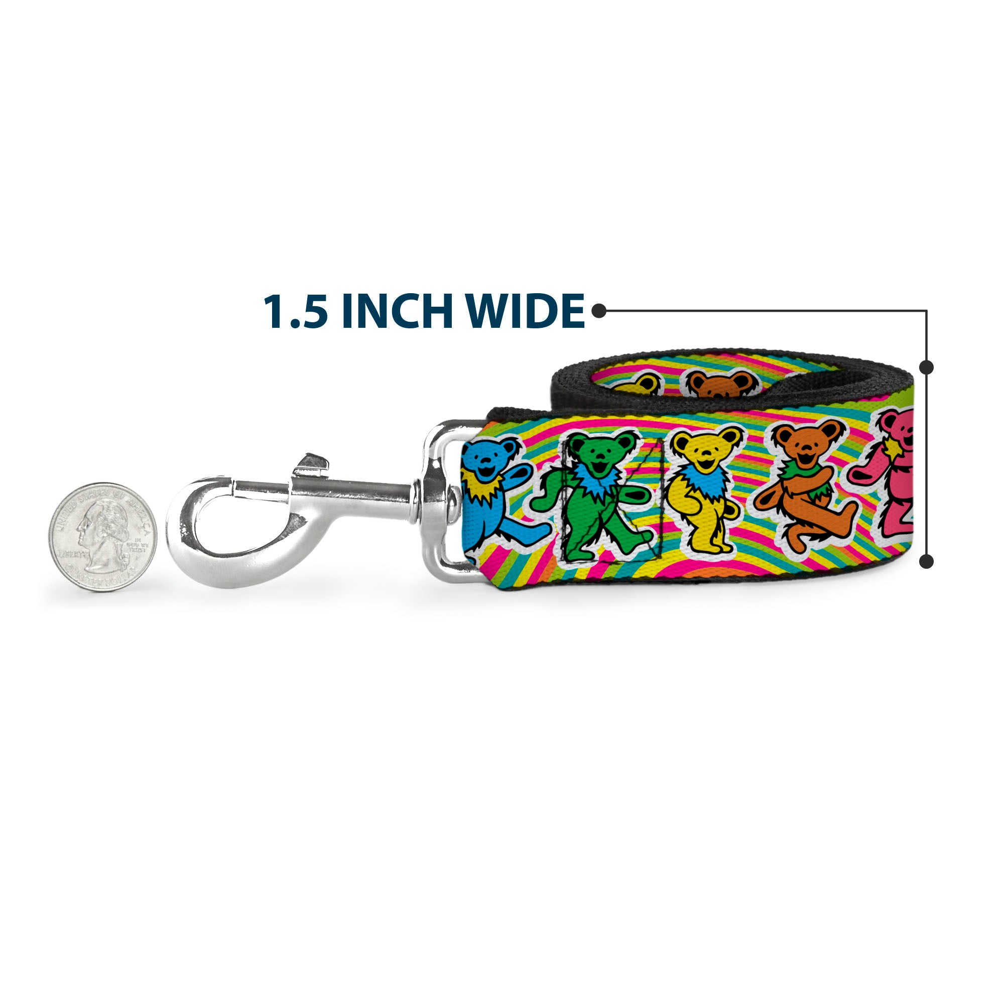 Dog Leash - Grateful Dead Dancing Bears Swirl Multi Color Dog Leashes Grateful Dead