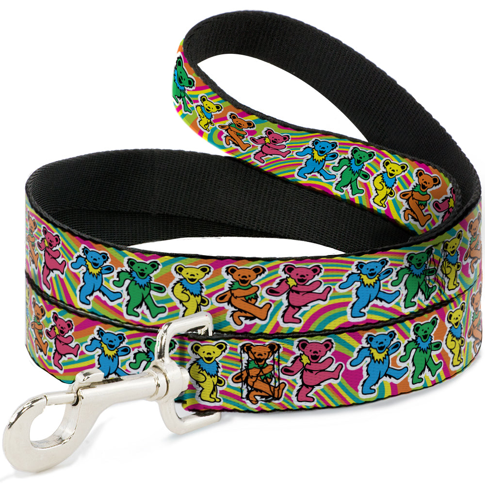 Dog Leash - Grateful Dead Dancing Bears Swirl Multi Color Dog Leashes Grateful Dead