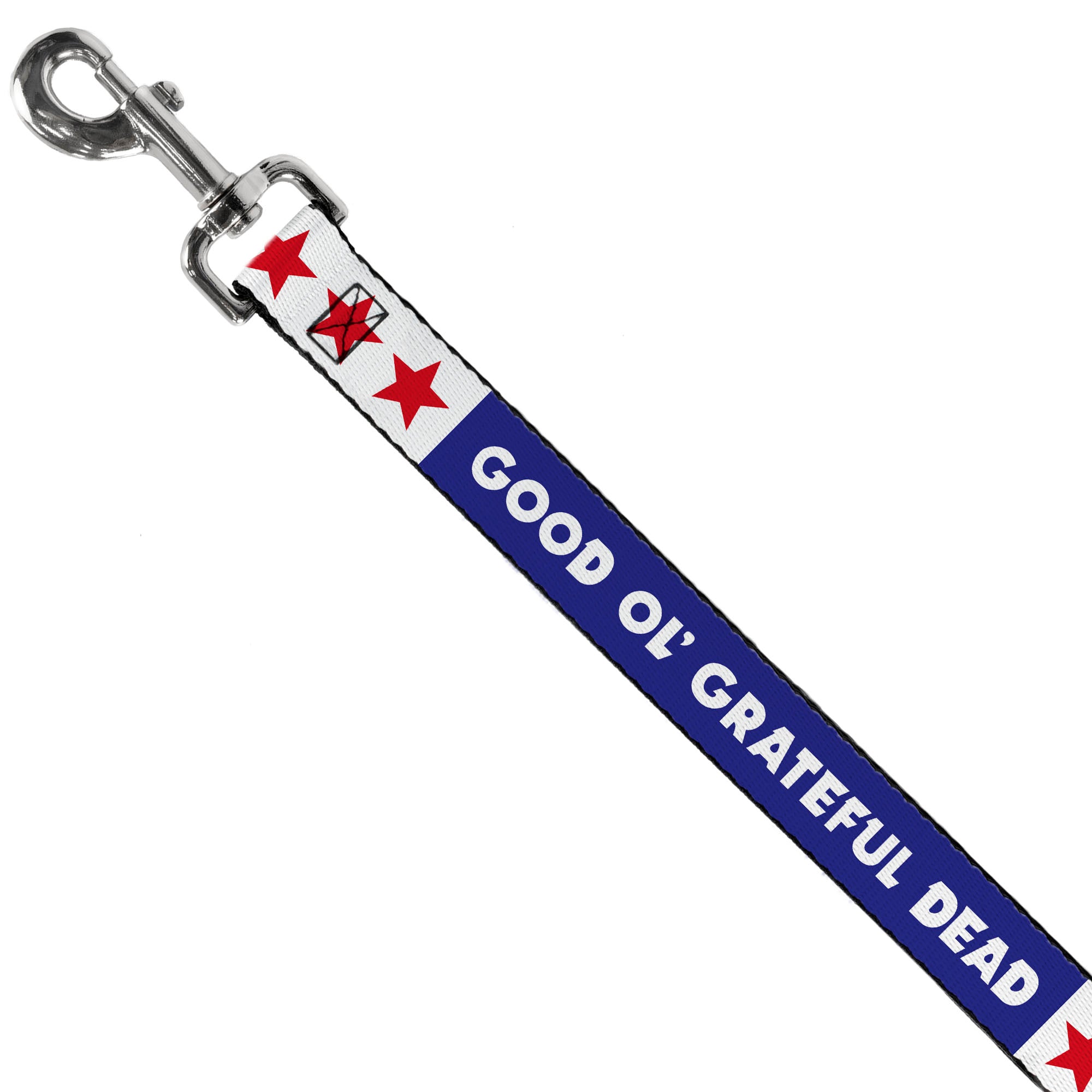 Dog Leash - GOOD OL' GRATEFUL DEAD Text and Stars Blue/White/Red Dog Leashes Grateful Dead