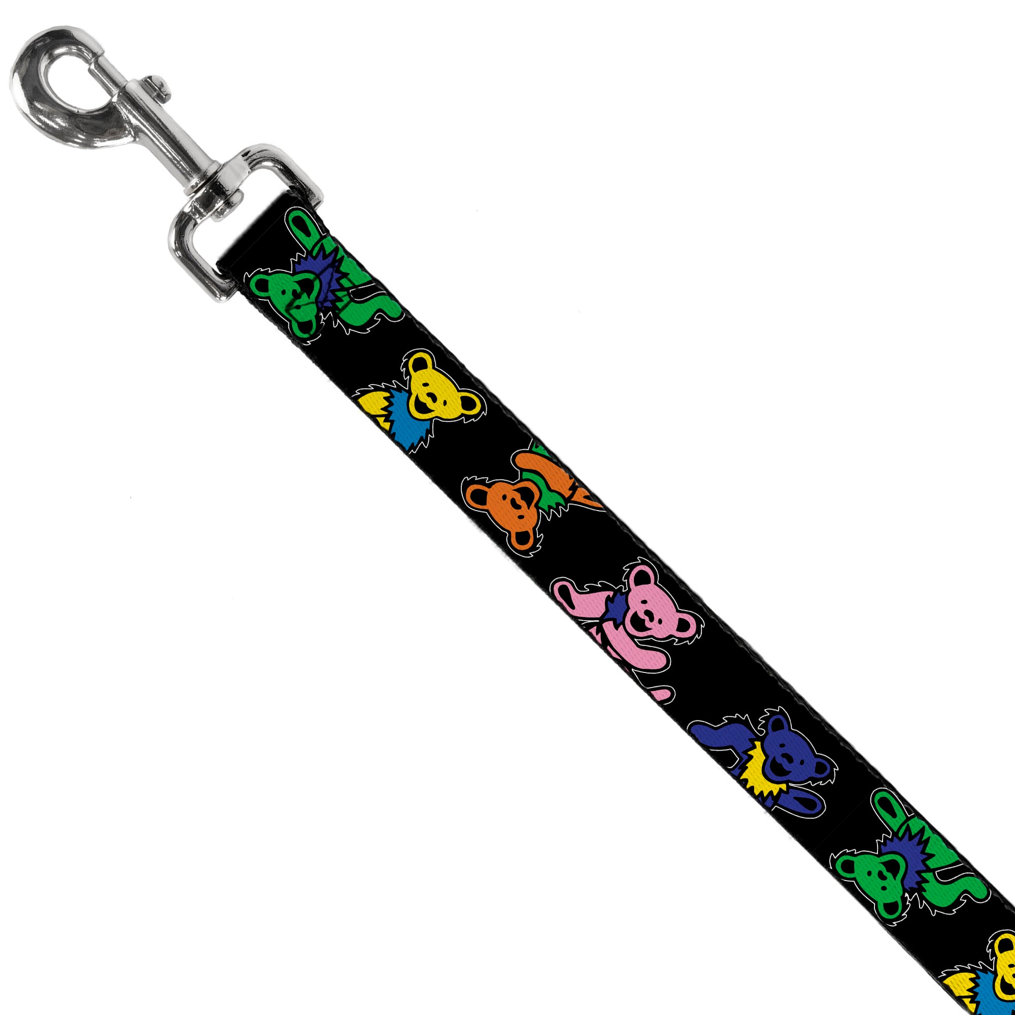 Dog Leash - Grateful Dead Dancing Bears Close-Up Black/Multi Color Dog Leashes Grateful Dead