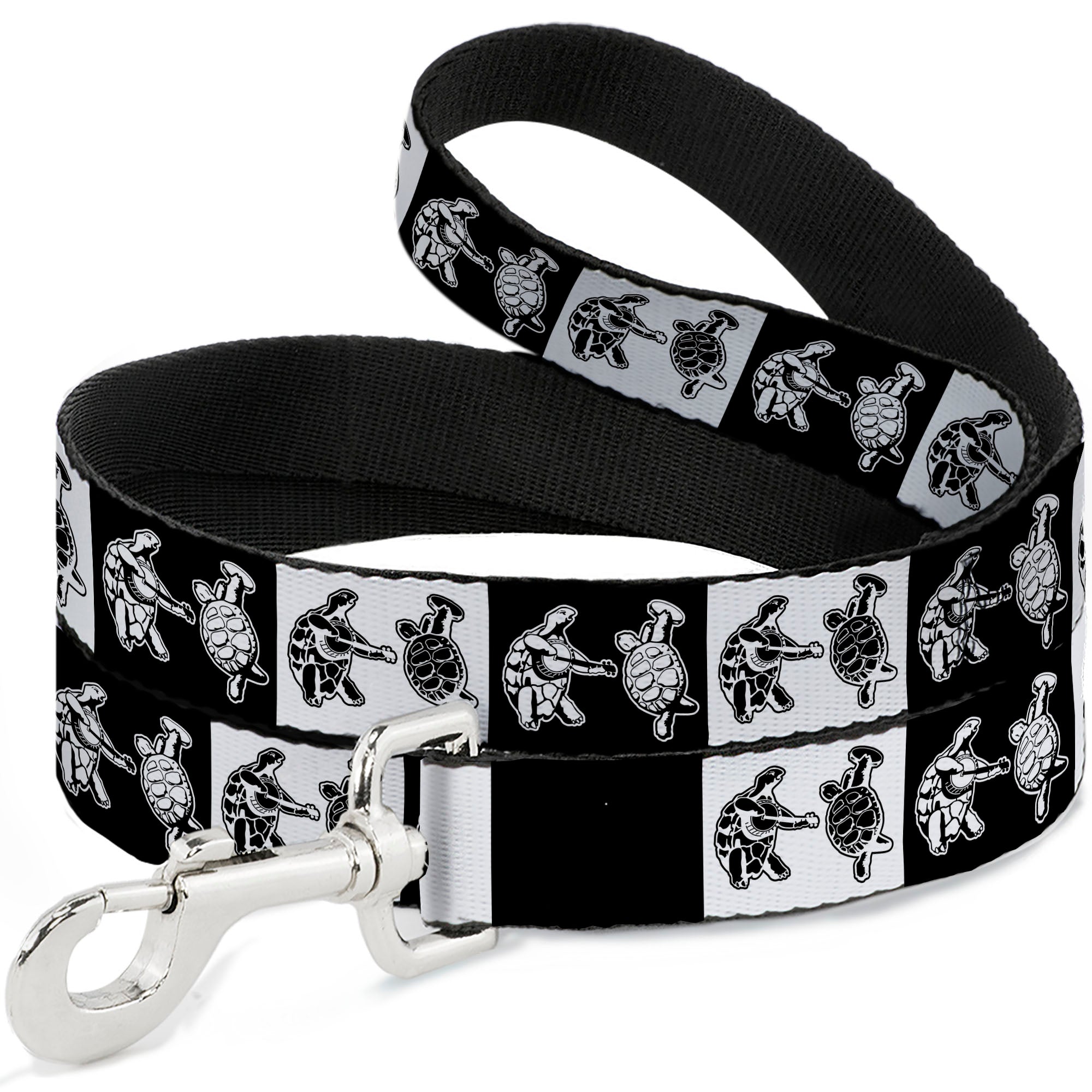 Dog Leash - Grateful Dead Dancing Terrapin Blocks Black/White Dog Leashes Grateful Dead