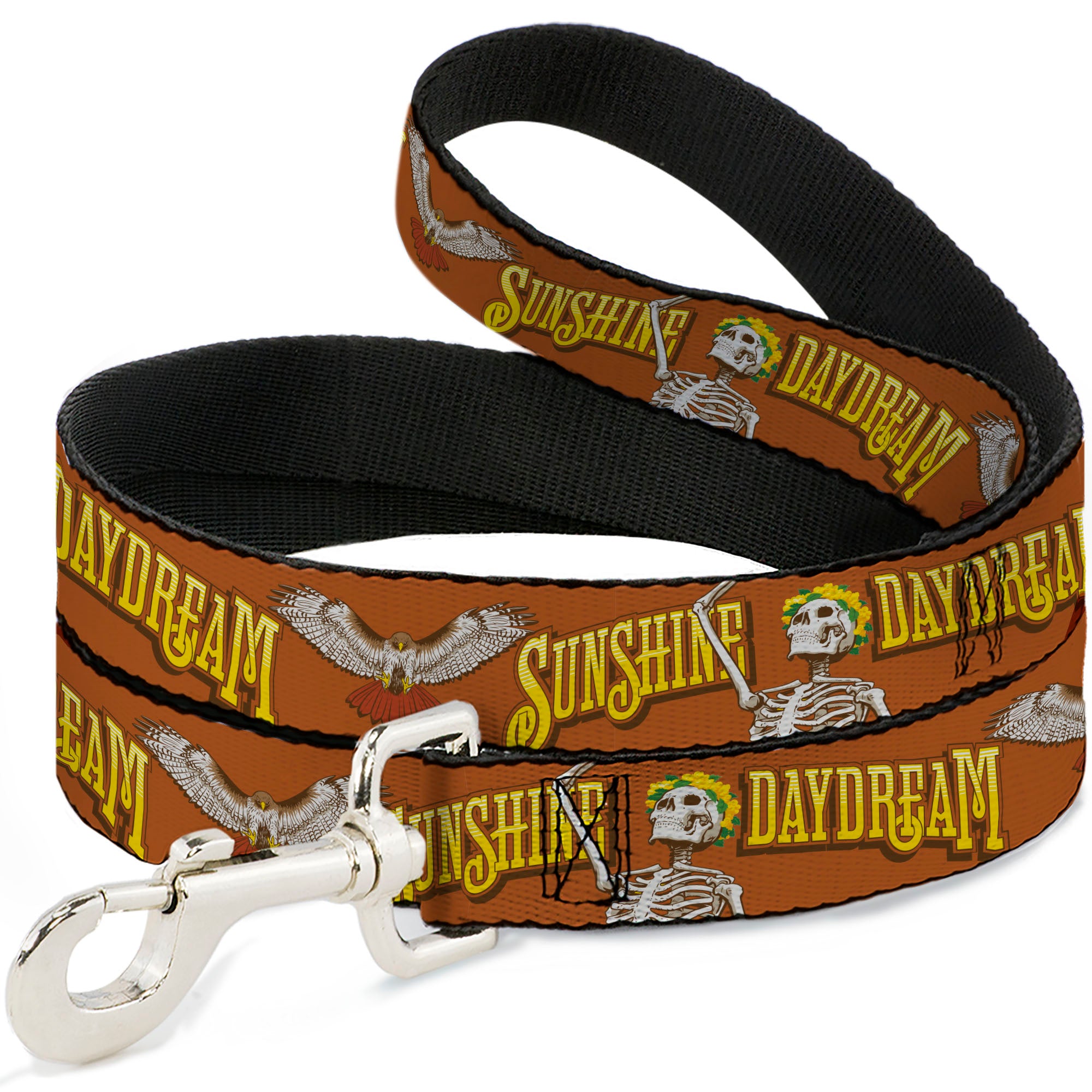 Dog Leash - Grateful Dead SUNSHINE DAYDREAM Skeleton Orange Dog Leashes Grateful Dead