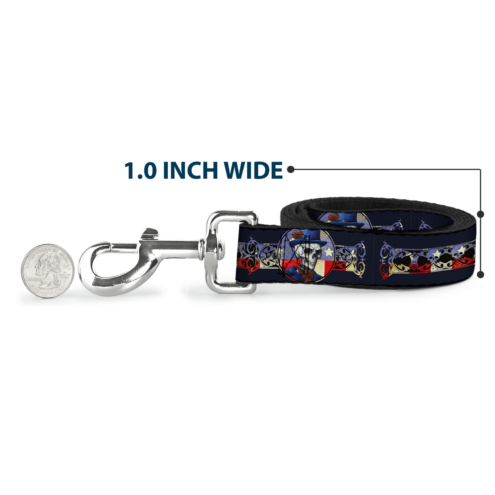 Dog Leash - Grateful Dead Dave's Picks Skeleton Americana Bonus Art Dog Leashes Grateful Dead