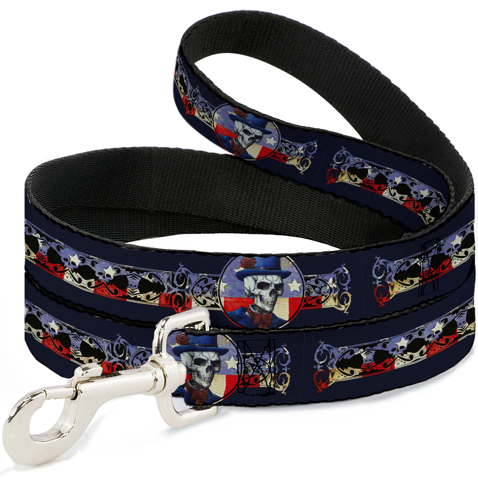 Dog Leash - Grateful Dead Dave's Picks Skeleton Americana Bonus Art Dog Leashes Grateful Dead