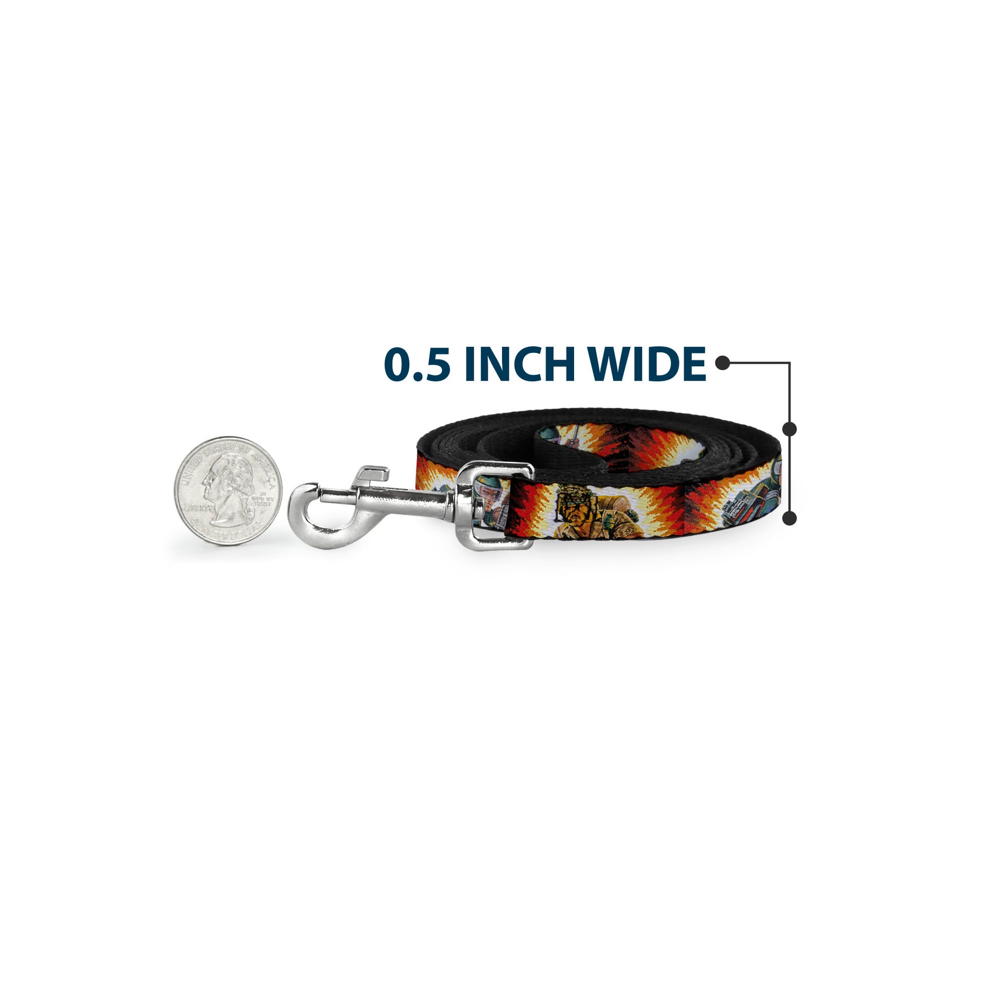 Dog Leash - GI Joe Retro Footloose Flash Air Tight Character File Card Explosion Poses Dog Leashes GI Joe
