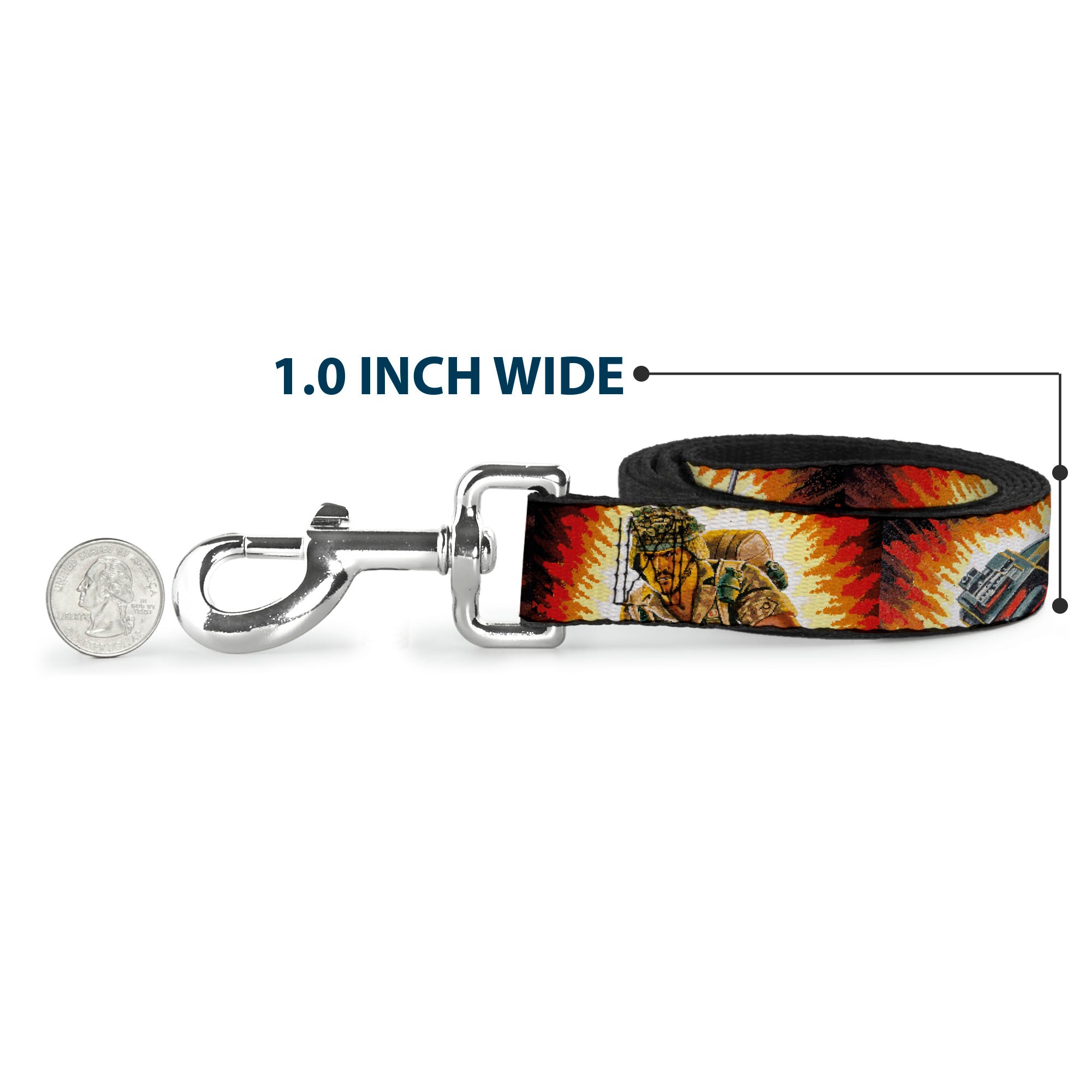 Dog Leash - GI Joe Retro Footloose Flash Air Tight Character File Card Explosion Poses Dog Leashes GI Joe