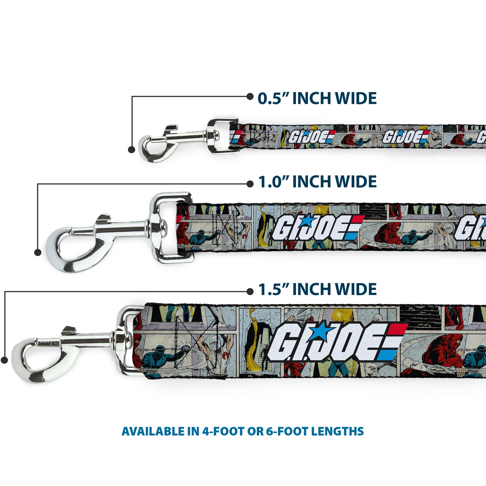 Dog Leash - GI JOE Title Logo and Comic Scene Blocks Dog Leashes GI Joe
