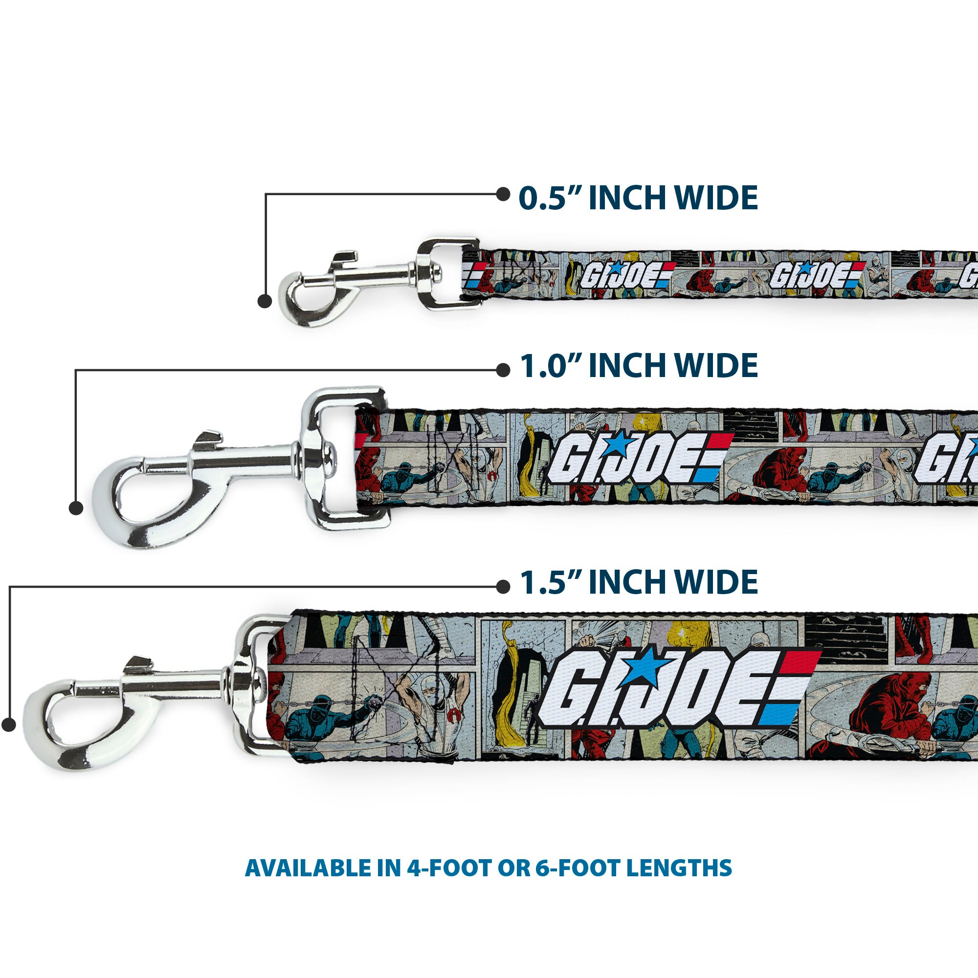 Dog Leash - GI JOE Title Logo and Comic Scene Blocks Dog Leashes GI Joe