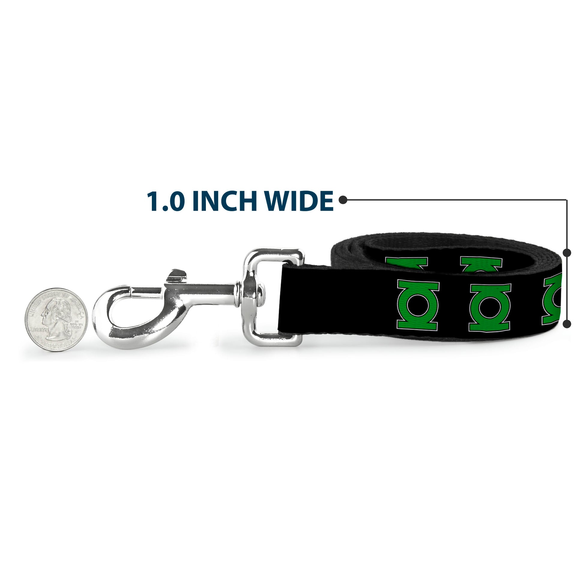 Dog Leash - Green Lantern Logo Black/Green Dog Leashes DC Comics