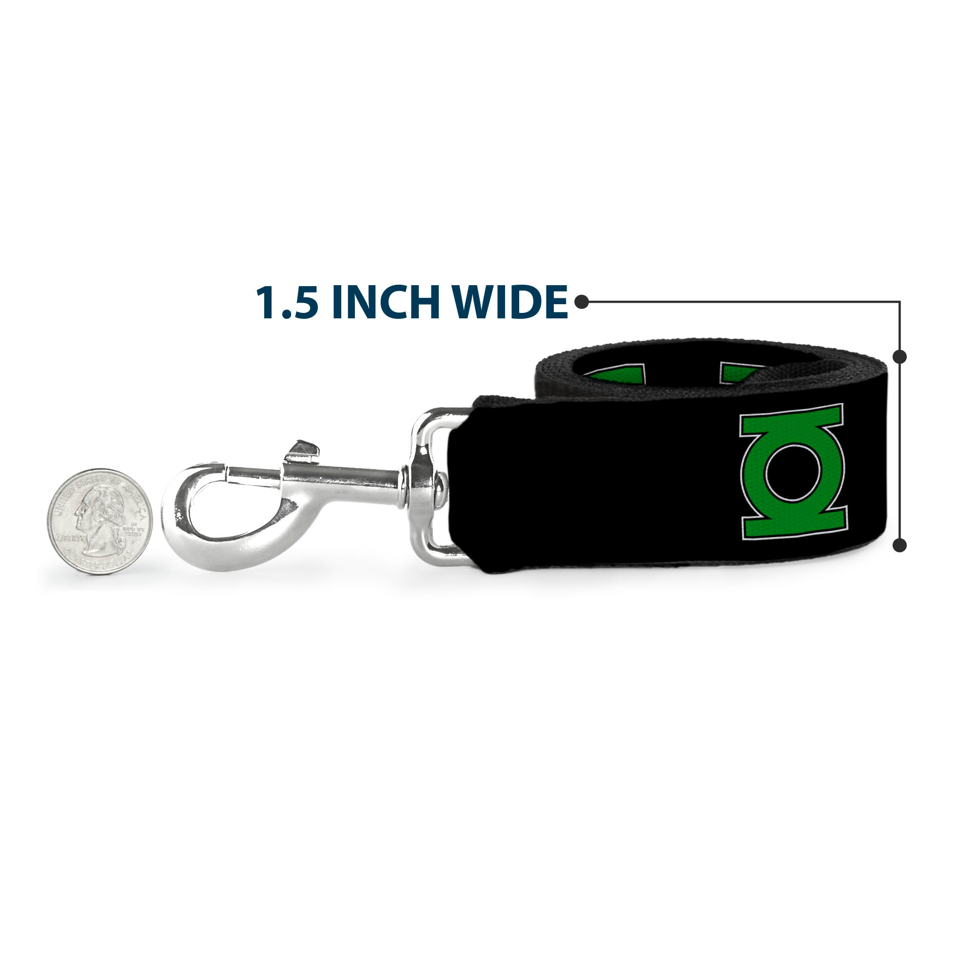 Dog Leash - Green Lantern Logo Black/Green Dog Leashes DC Comics