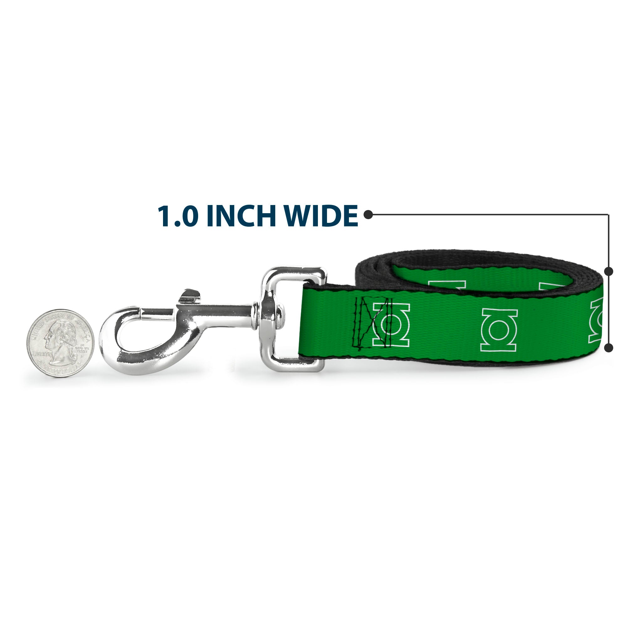 Dog Leash - Green Lantern Logo Green/White Dog Leashes DC Comics
