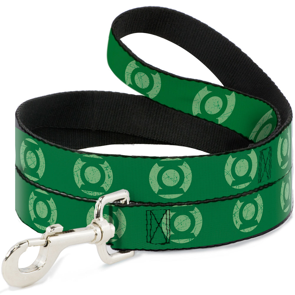 Dog Leash - Green Lantern Logo Weathered Greens Dog Leashes DC Comics