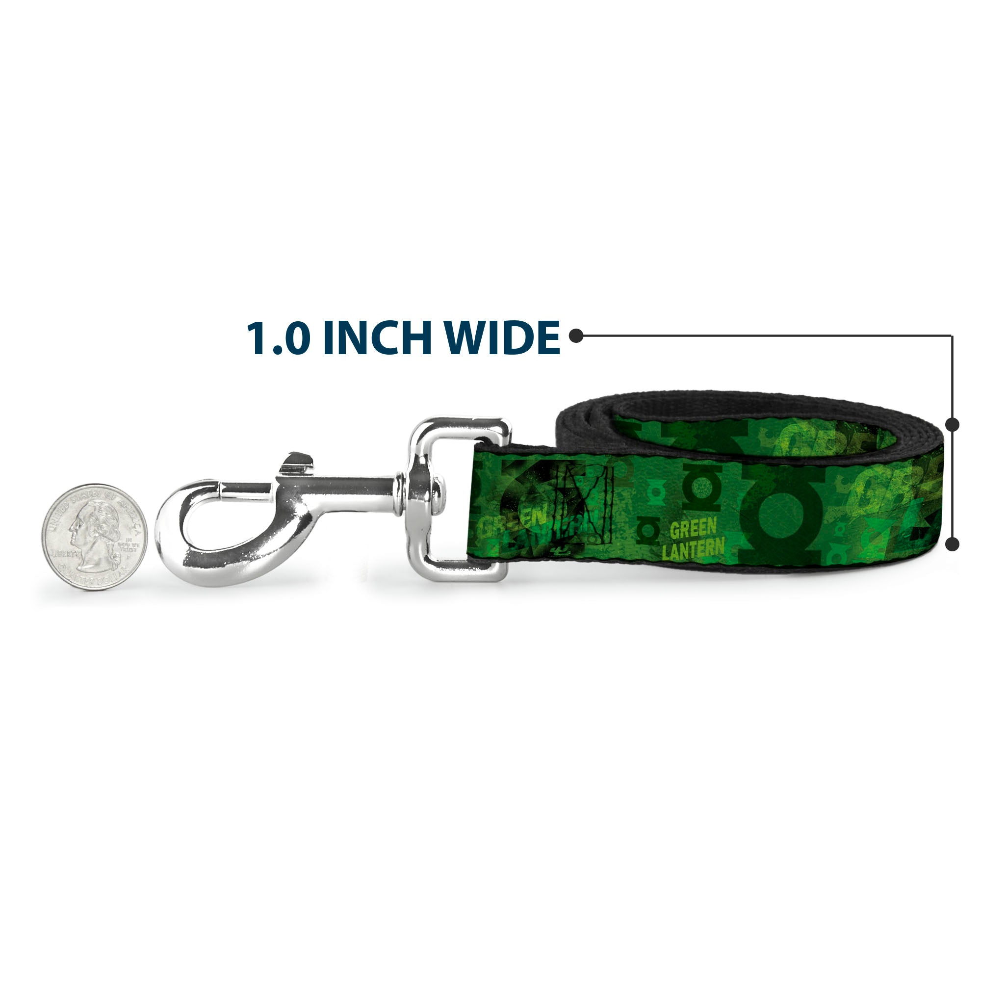 Dog Leash - GREEN LANTERN/Logo Collage Weathered Greens Dog Leashes DC Comics