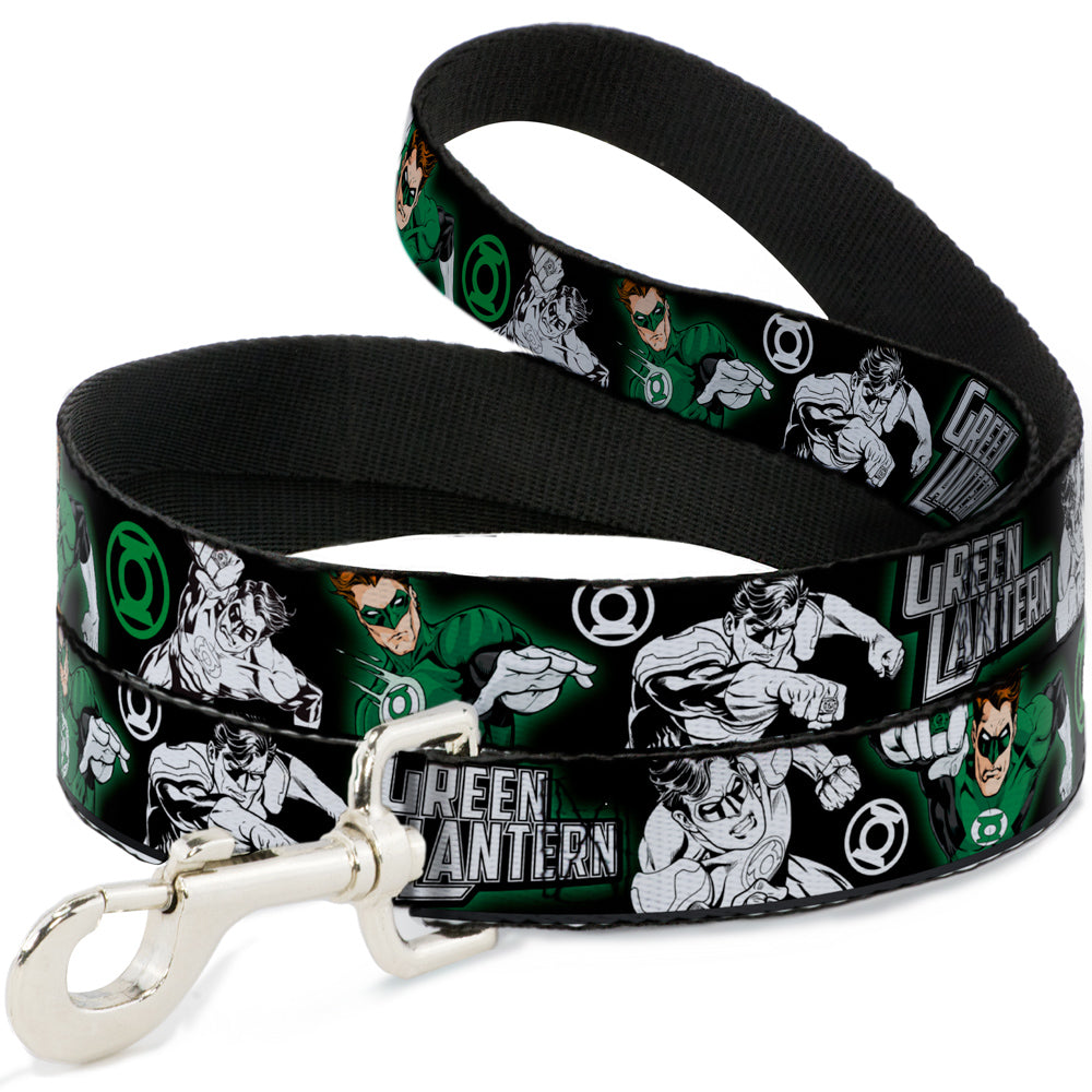 Dog Leash - GREEN LANTERN/Logo Collage Weathered Greens Dog Leashes DC Comics