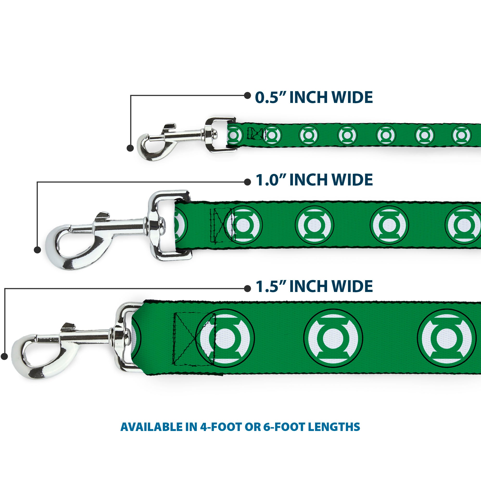 Dog Leash - Green Lantern Logo2 Green/Black/Green/White Dog Leashes DC Comics