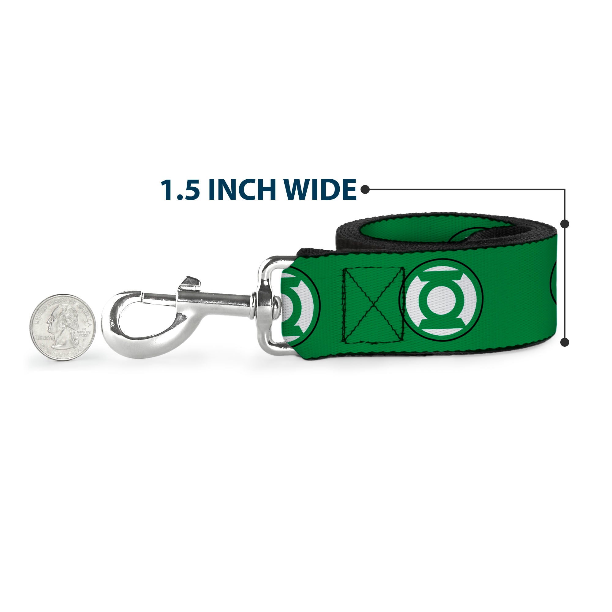 Dog Leash - Green Lantern Logo2 Green/Black/Green/White Dog Leashes DC Comics