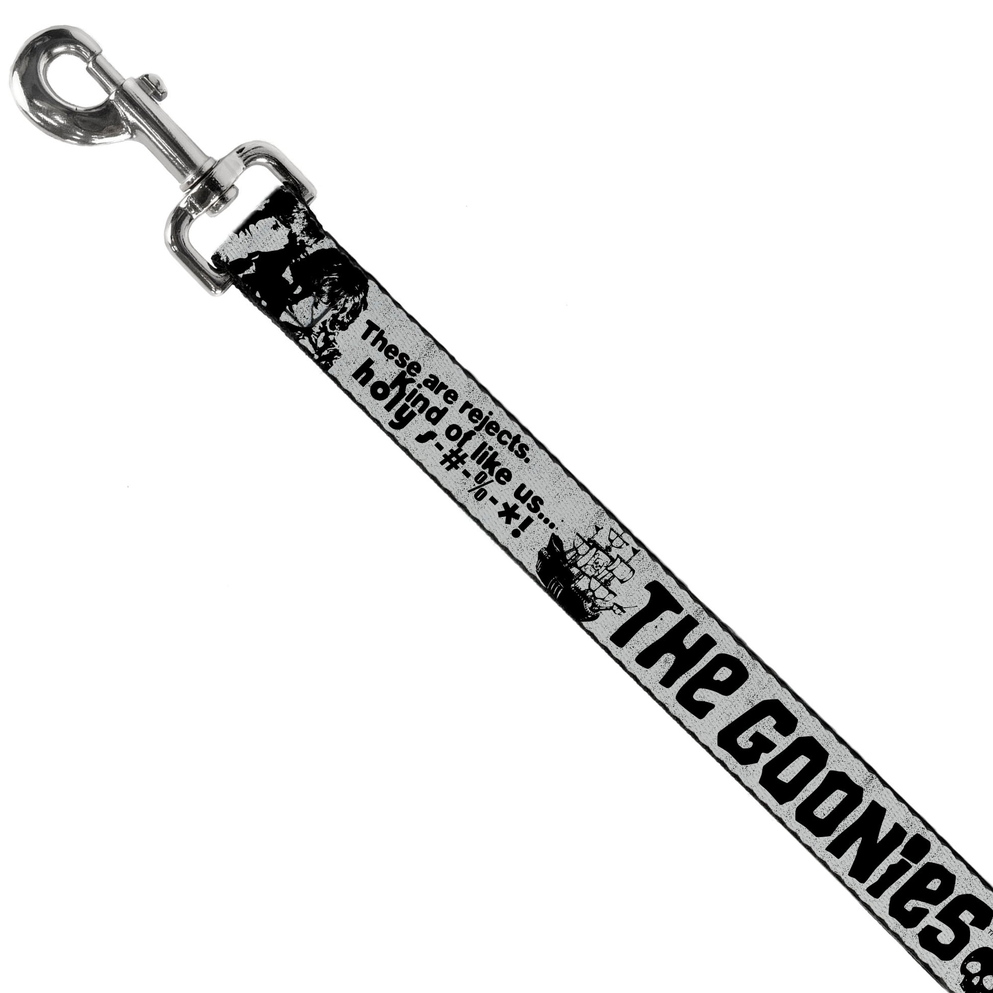 Dog Leash - THE GOONIES Quotes and Icons Collage Gray/Black Dog Leashes The Goonies