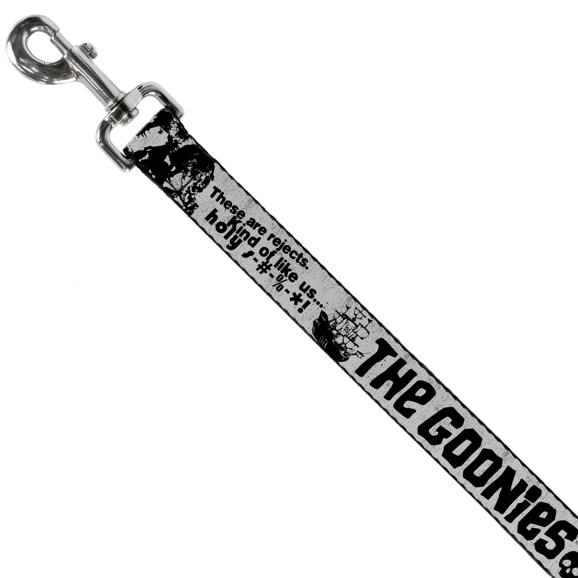 Dog Leash - THE GOONIES Quotes and Icons Collage Gray/Black Dog Leashes The Goonies