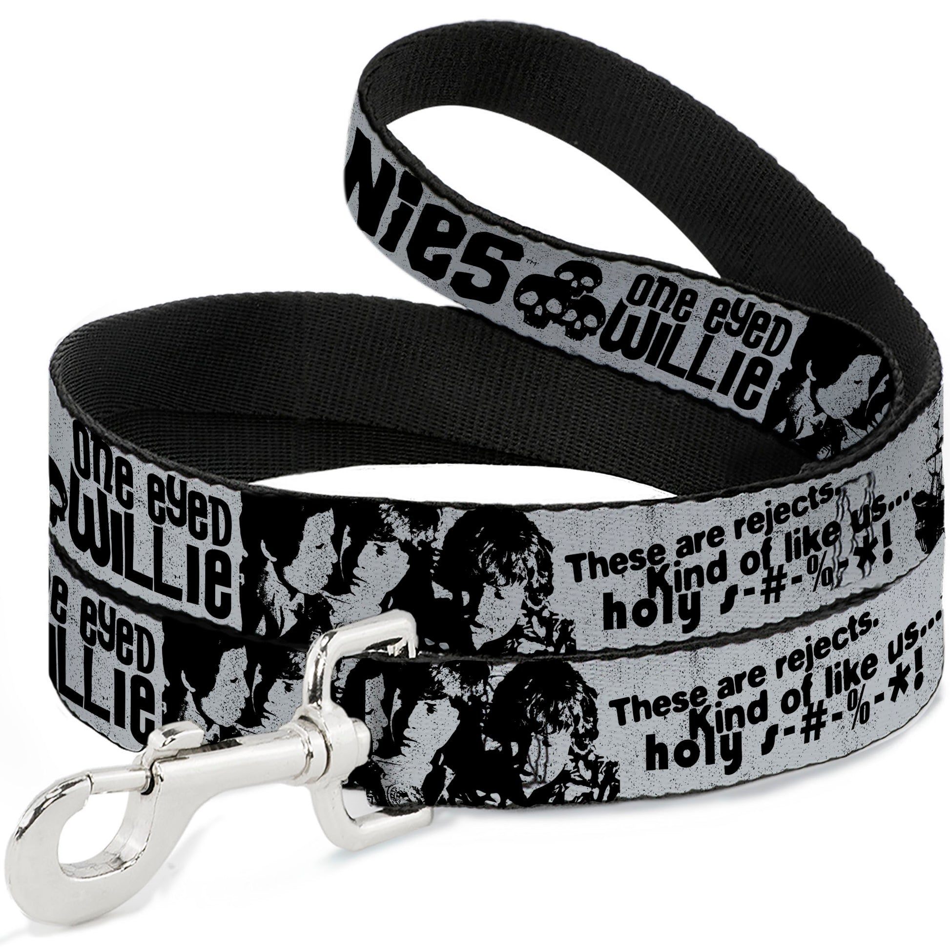 Dog Leash - THE GOONIES Quotes and Icons Collage Gray/Black Dog Leashes The Goonies