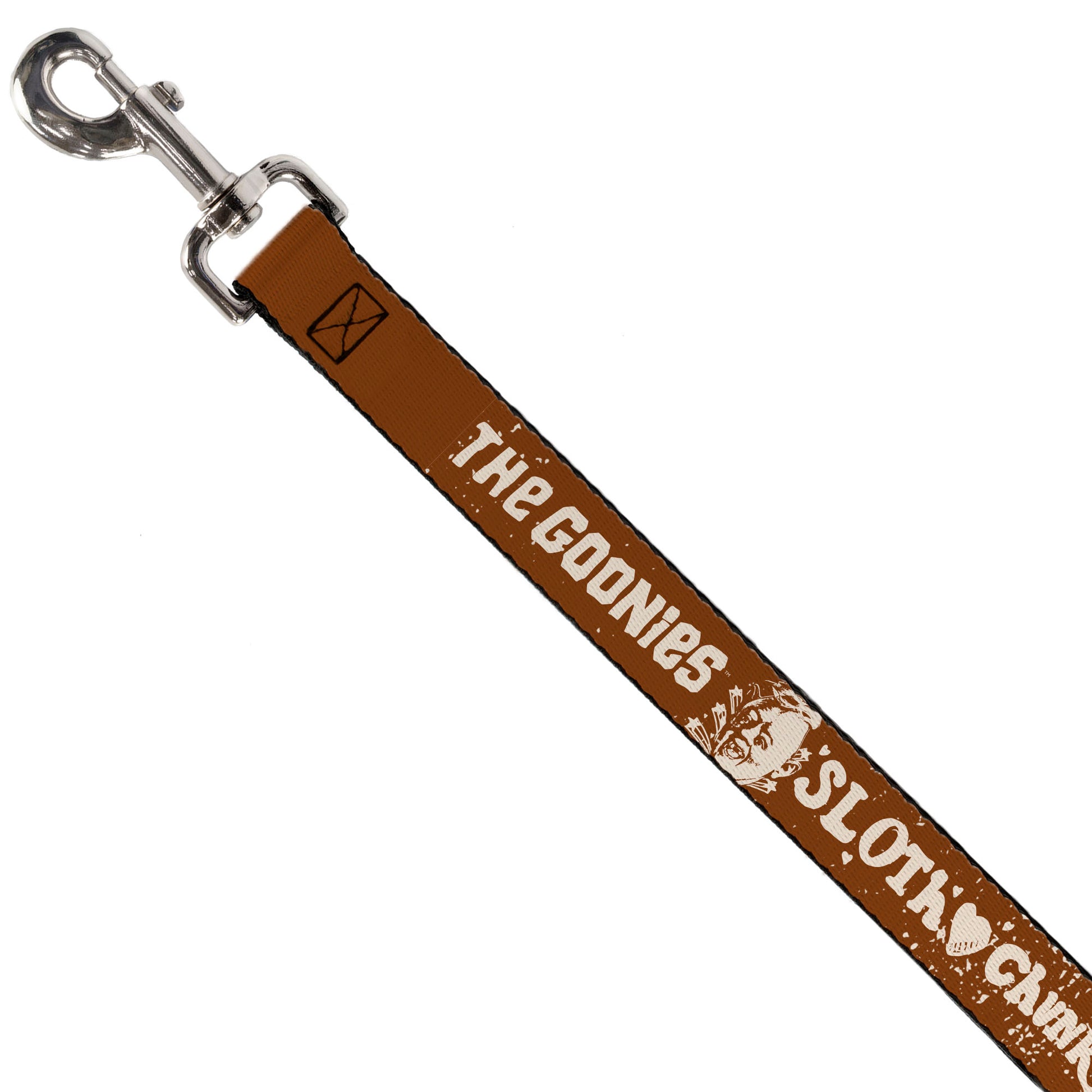 Dog Leash - THE GOONIES SLOTH LOVE CHUNK Quote and Title Logo Brown/Tan Dog Leashes The Goonies