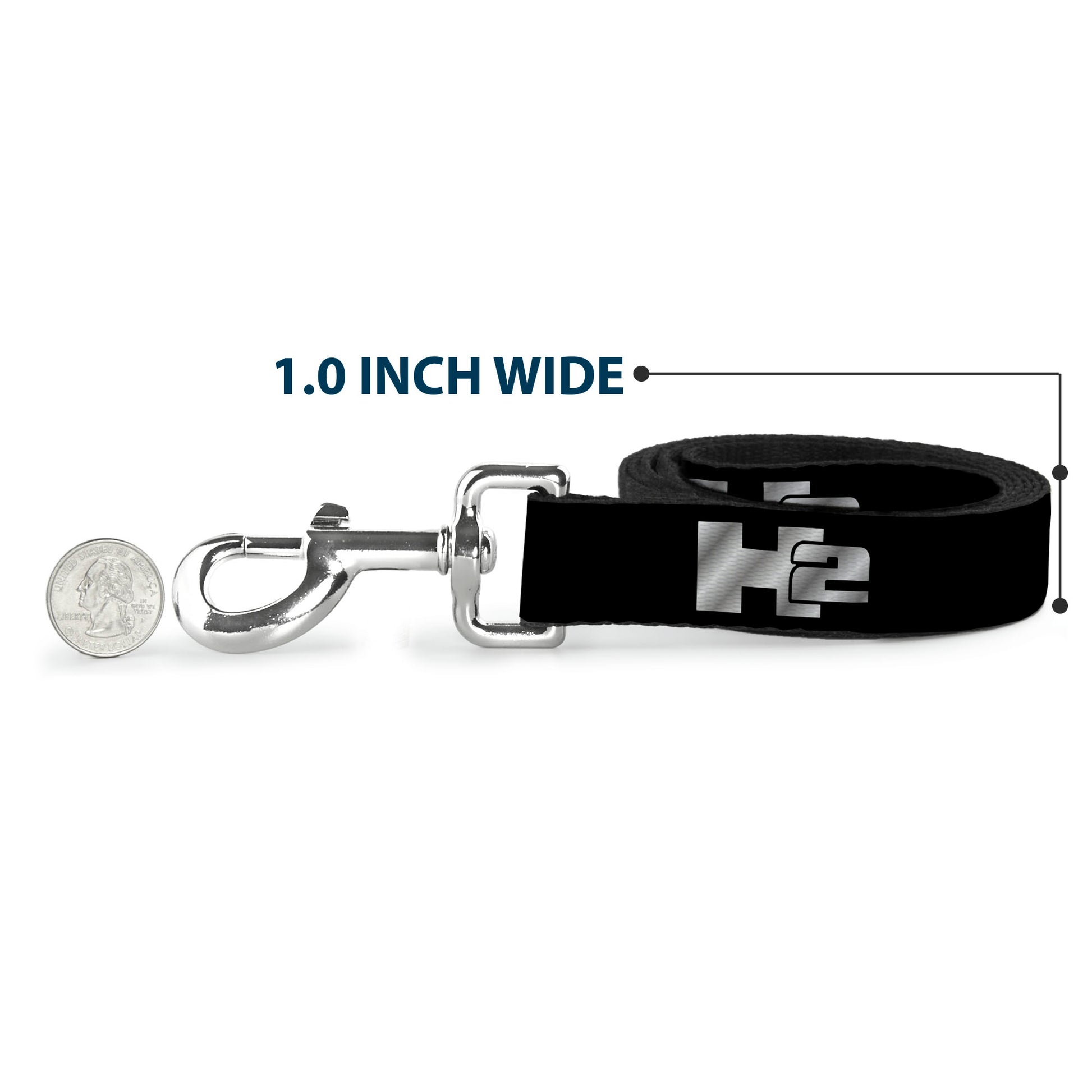 Dog Leash - H2 Black/Silver Logo REPEAT Dog Leashes GM General Motors