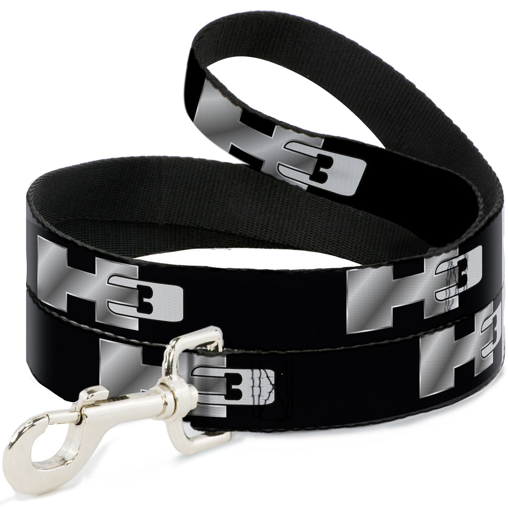 Dog Leash - H3 Black/Silver Logo REPEAT Dog Leashes GM General Motors