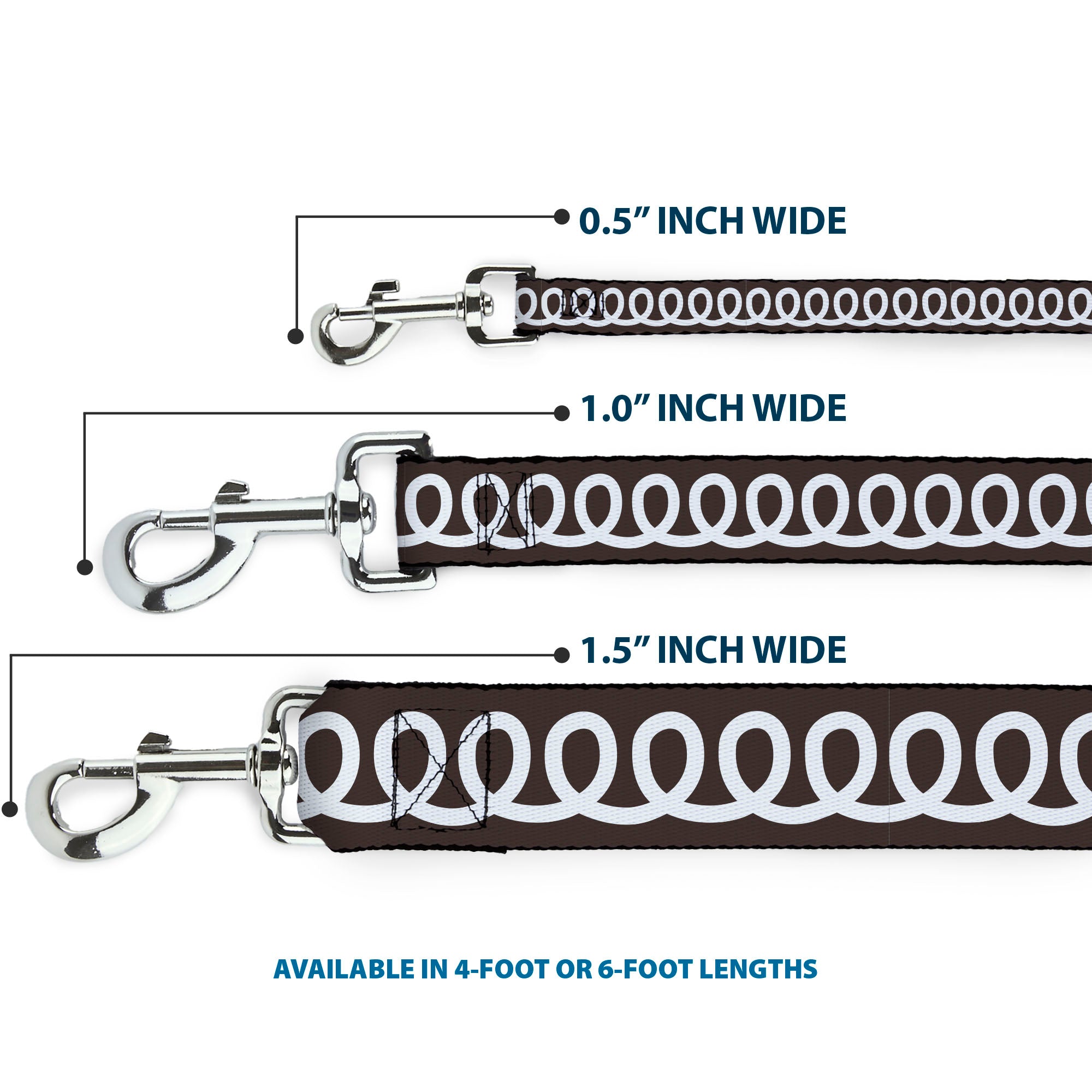 Dog Leash - Hostess Cupcake Squiggle and Logo Brown/White