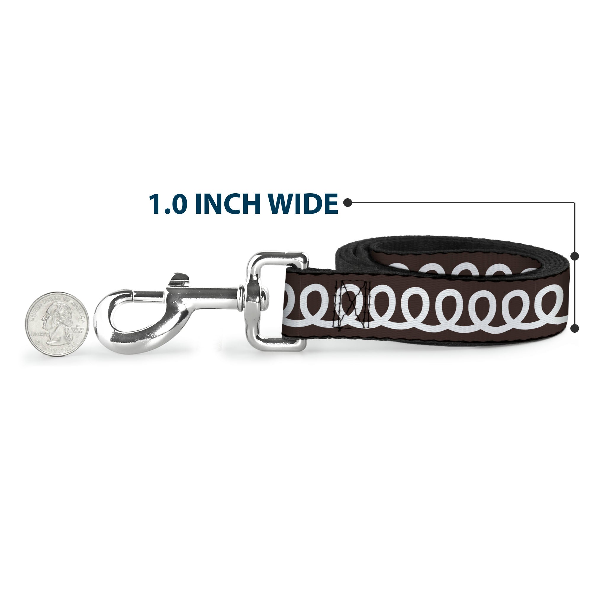 Dog Leash - Hostess Cupcake Squiggle and Logo Brown/White