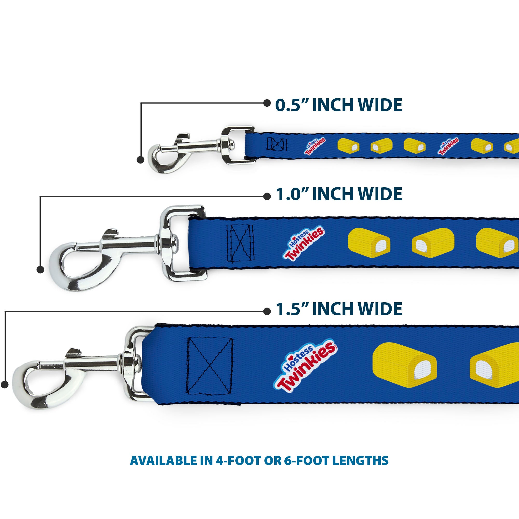 Dog Leash - Hostess Twinkies Pieces and Logo Blue/Yellow/White