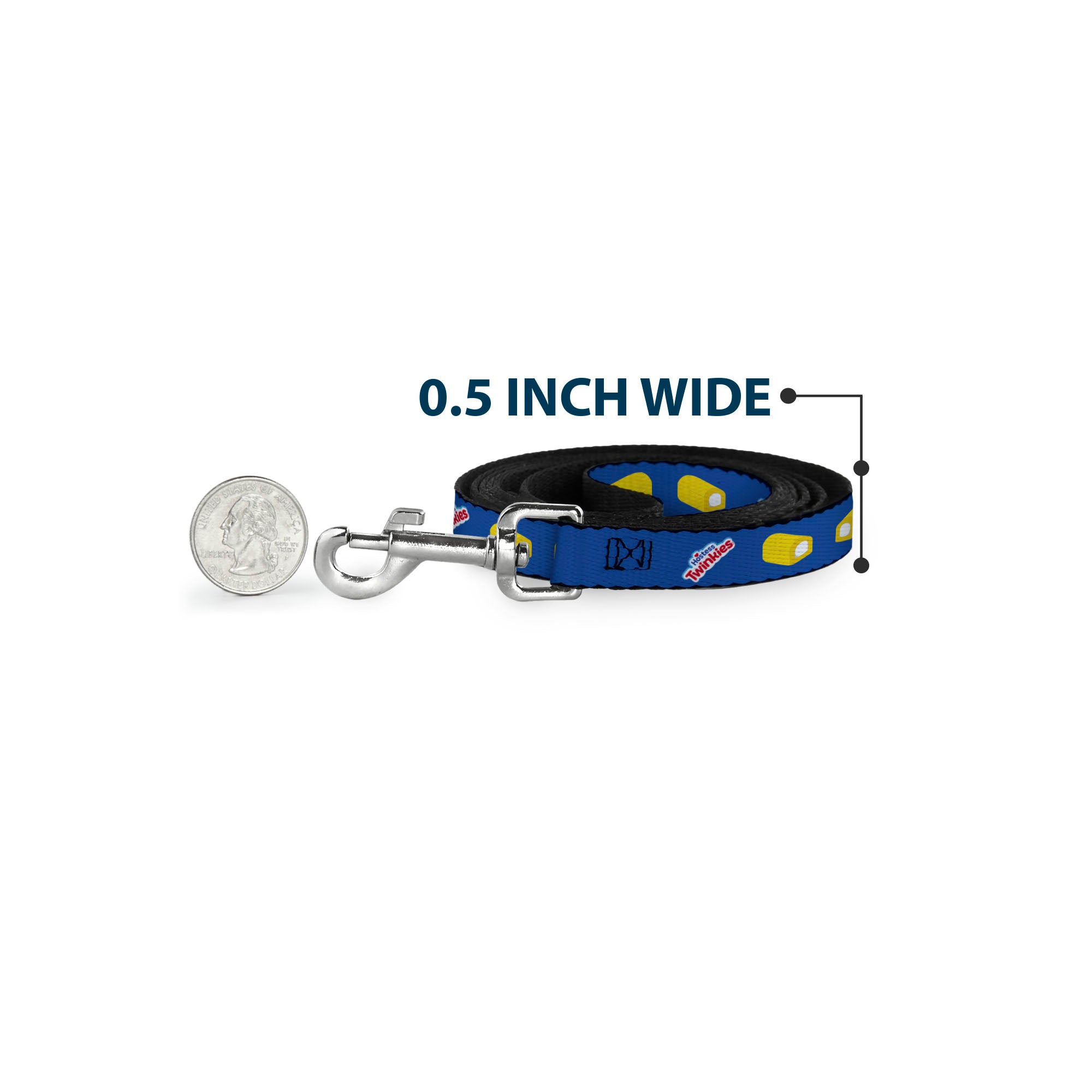 Dog Leash - Hostess Twinkies Pieces and Logo Blue/Yellow/White